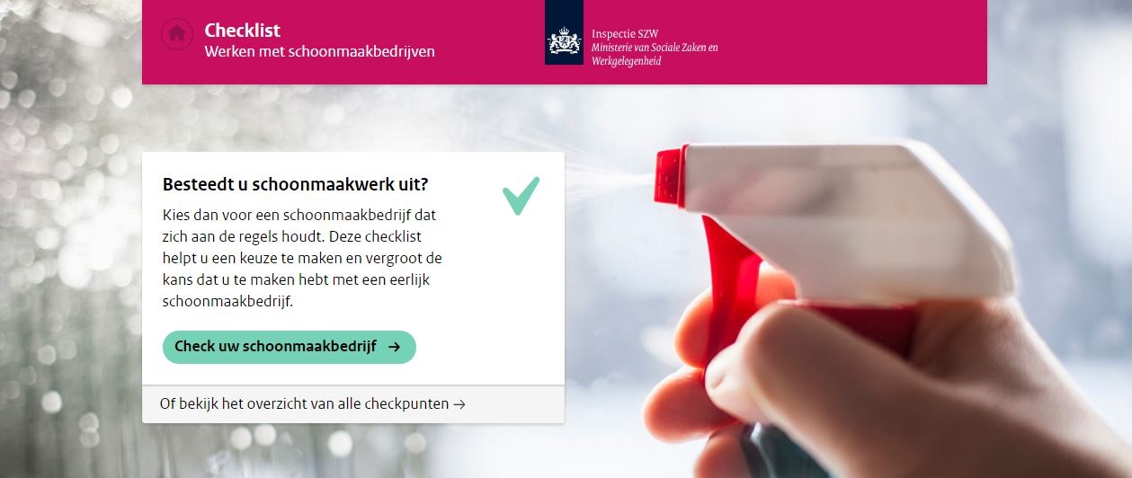 Belastingdienst en ISZW lanceren checklist schoonmaakbedrijven