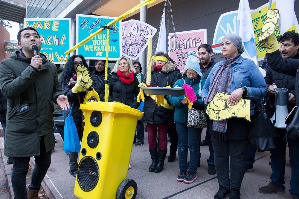 Aandacht voor werkdruk tijdens actie schoonmakers Stedin